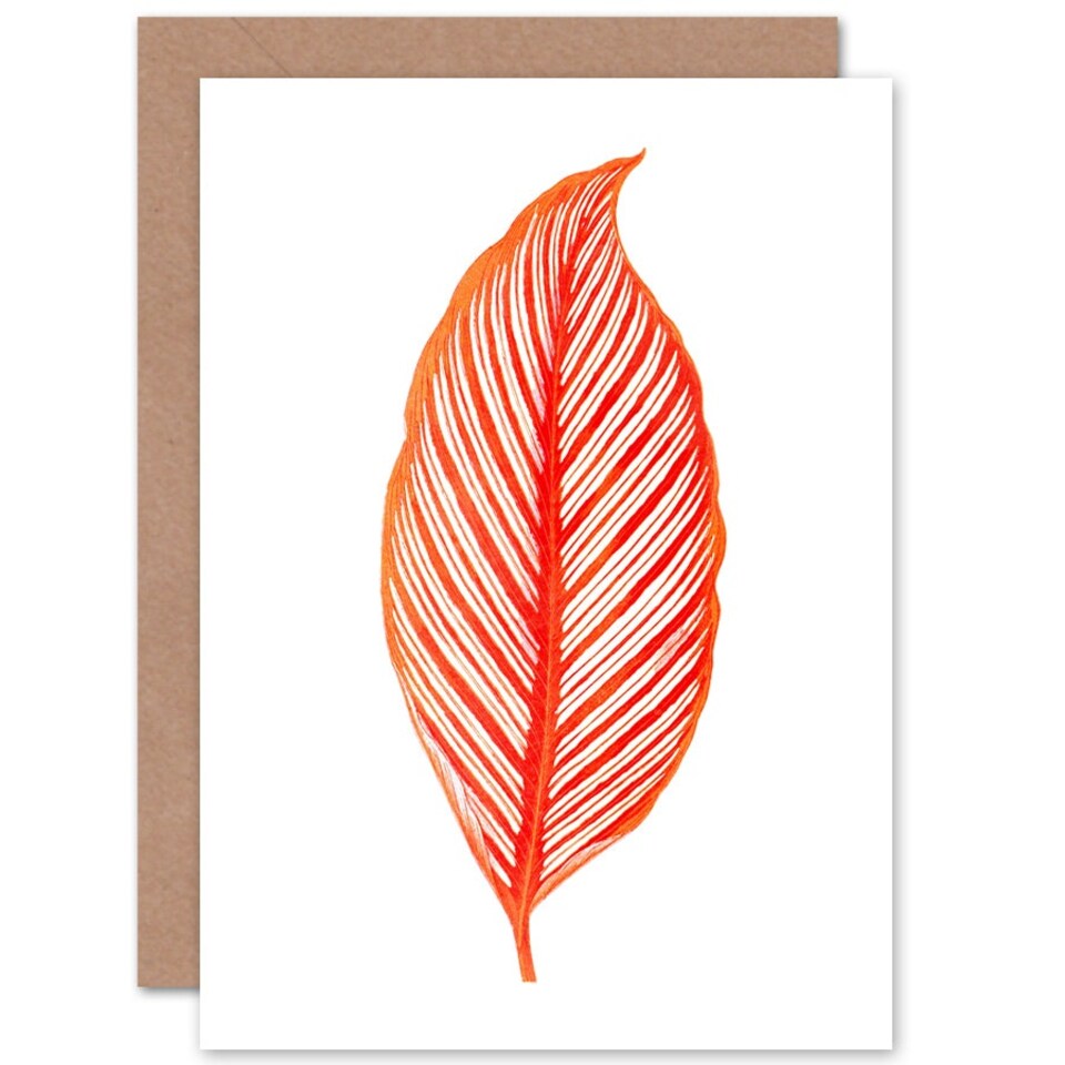 image 1 of Botanics Red Orange Stripes Just To Say Blank Art Card