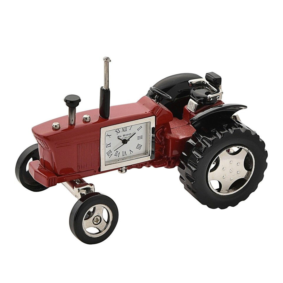 image 1 of Wm Widdop Miniature Clock Tractor Red & Black Roman Dial Red | Black