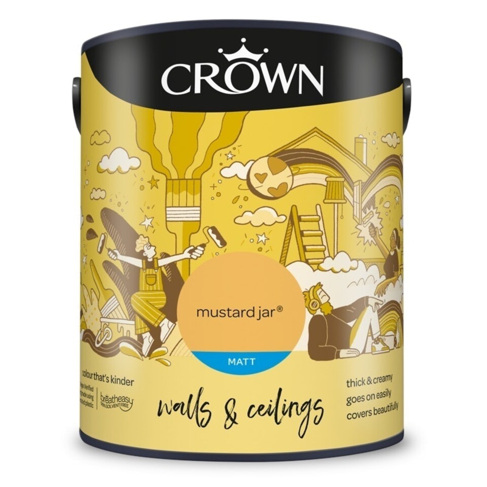 image 1 of Crown Matt Emulsion Mustard Jar 5L