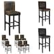 image 8 of Bar Stool - padded backrest, synthetic leather, with footrests - Set of 2 Brown | Antique Brown
