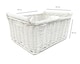 image 5 of Kitchen Log Fireplace Wicker Storage Basket With Handles Xmas Empty Hamper Basket White Large 45 x 35 x 20 cm | White | White