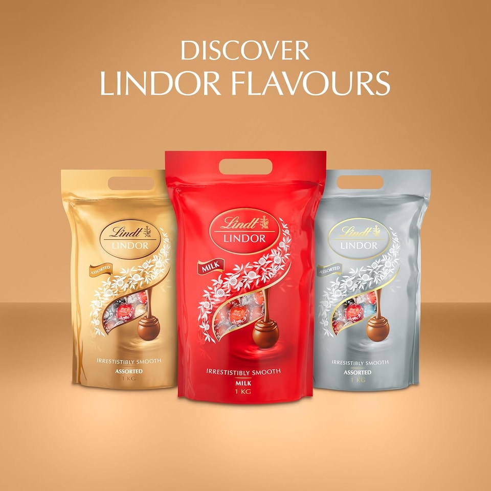 image 1 of Lindt Lindor Assorted Chocolate Truffles Bag - Approx 80 balls, 1kg - Chocolate Truffles with a Smooth Melting Filling