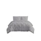 image 1 of Pintuck Pinch Pleated Polycotton Duvet Cover And Pillowcase/s Set Bed Linen Silver | Silver | Super King