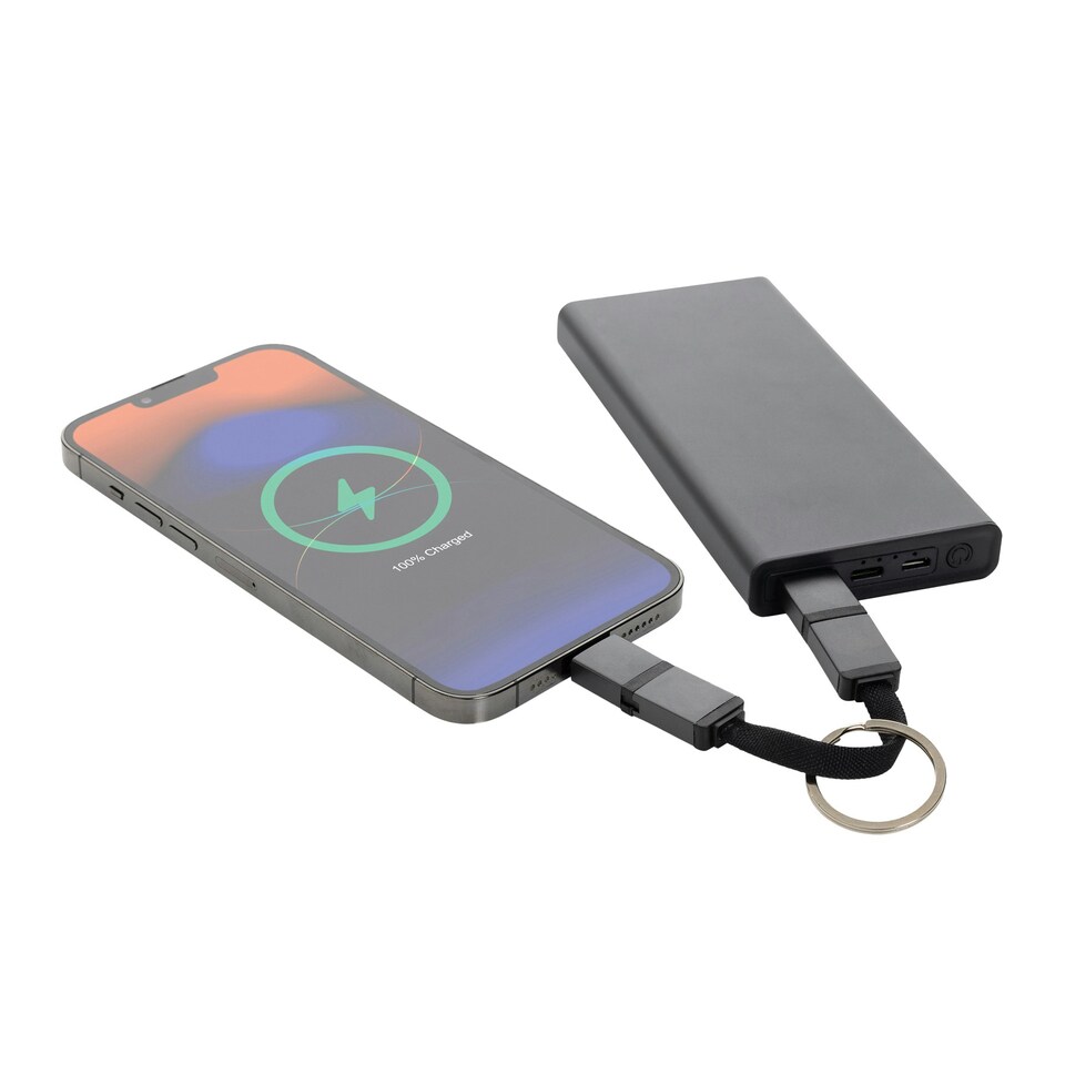 image 1 of XD Xclusive Terra 4 in 1 Recycled Aluminium Charging Cable - Grey - One Size