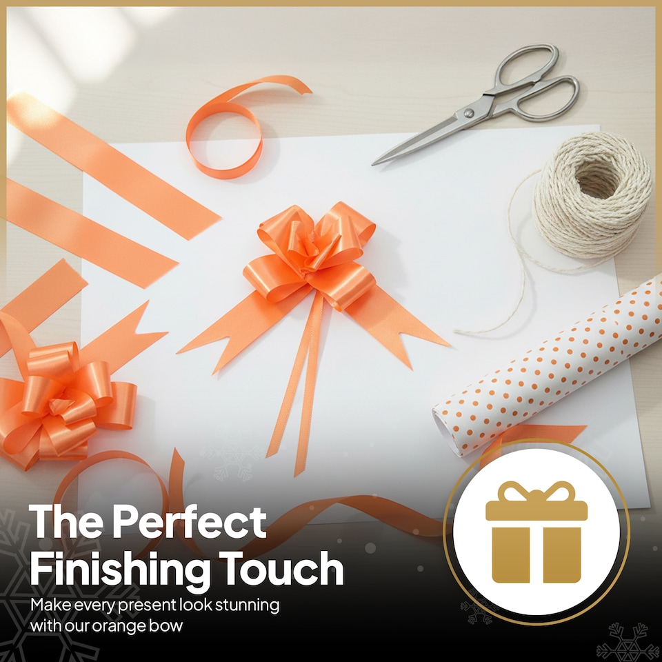 image 1 of 20pcs Orange 30mm/3cm Large Ribbon Pull Bows for Gift Wrapping, Hampers, Florist Bouquets, Wedding Cars and Party Décor Pullbow