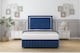image 2 of Sloomy Boston Chrome Navy Plush Divan Bed Base No Drawers With 26 Inch Strutted Headboard & 12 Inch Matching Footboard | Blue | Navy | Small Double | 1