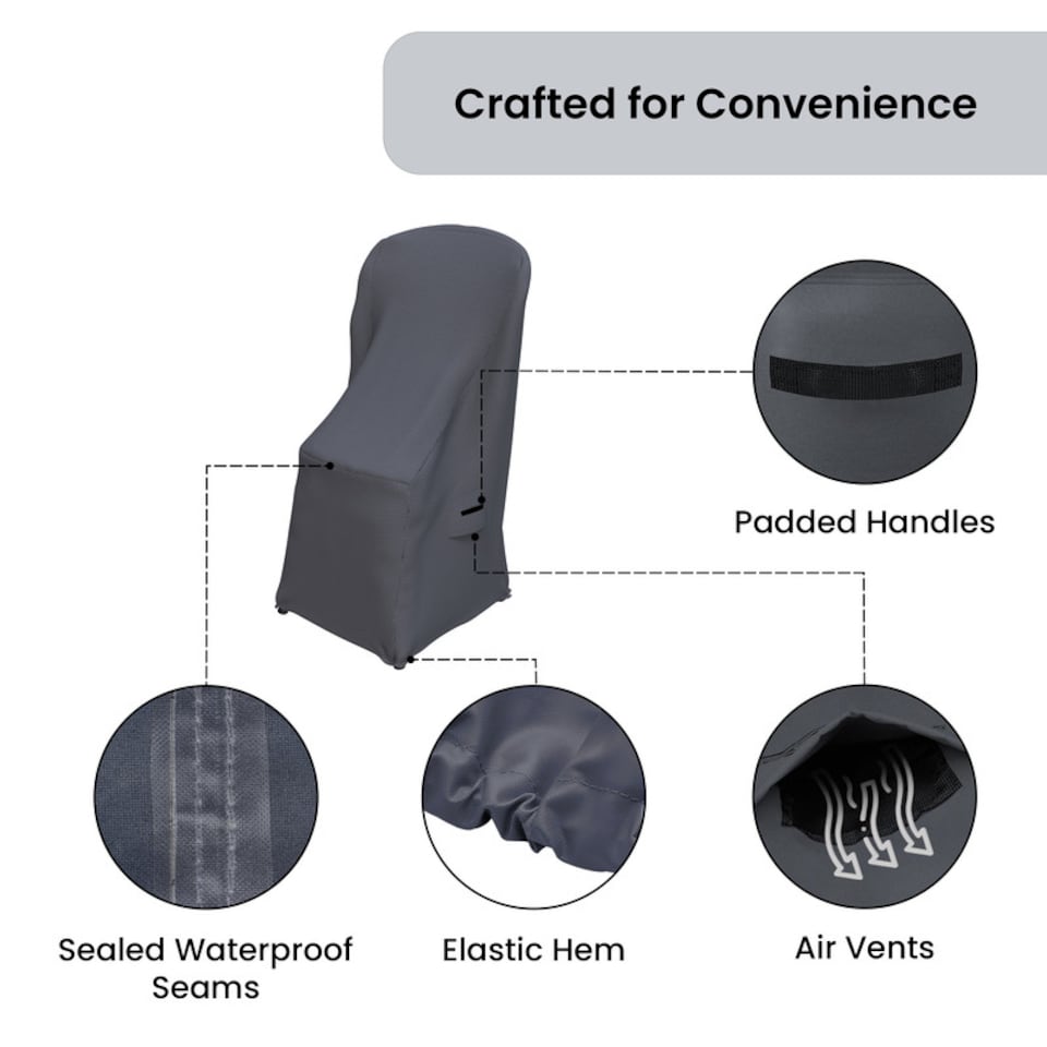 image 1 of Covers and all Hucheson Patio Dining Chair Covers Set of 4 Water-Repellent UV-Resistant Polyester for Outdoor Bistro Chairs, 18 W x 20 D x 33 H x
