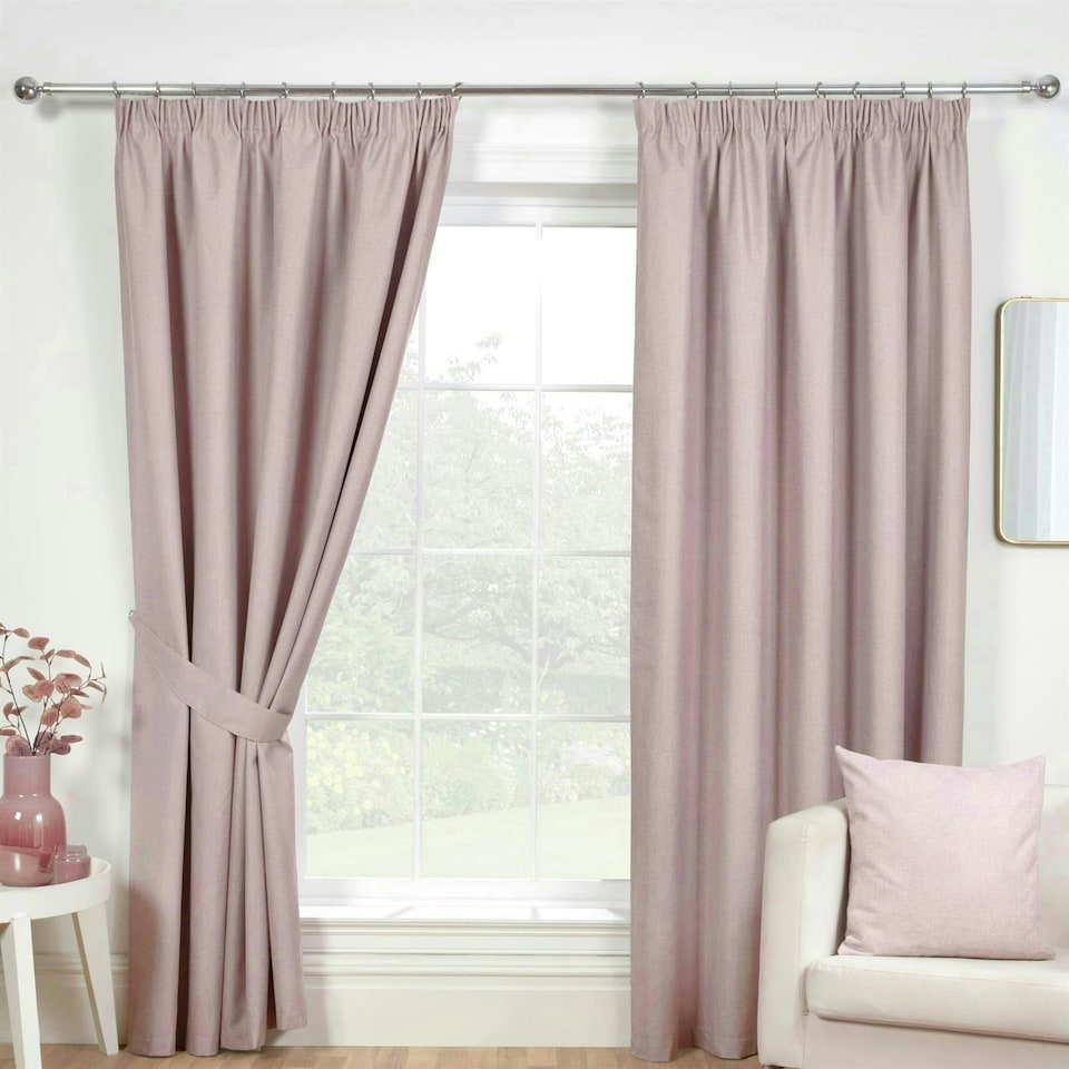 image 1 of Eclipse Pencil Pleat Blackout Curtains - Pink - 229cm x 229cm