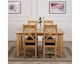 image 3 of Oslo 150 x 90 cm Medium Oak Dining Table and 4 Berkeley Leather Chairs | Brown | Brown