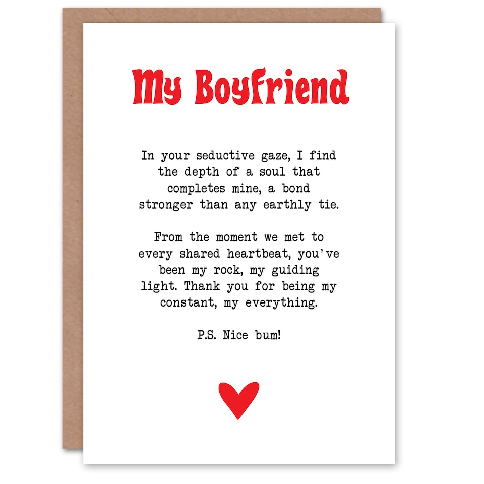 image 1 of Greeting Card Love Poem My Everything Boyfriend Romantic Poetry