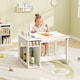 image 4 of COSTWAY Toddler Craft Play Study Drawing Desk White