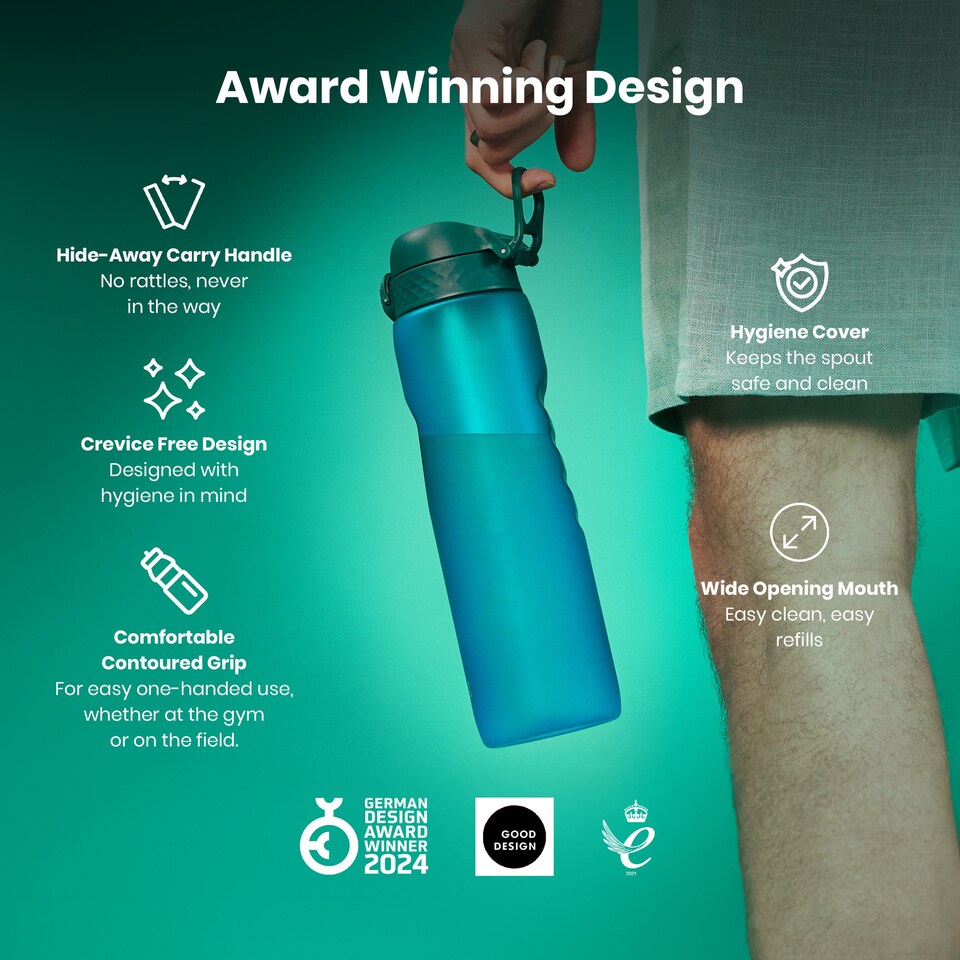 image 1 of Leak Proof 1 Litre Water Bottle, BPA Free, 1000ml (32oz) | Blue | Aqua | 1L
