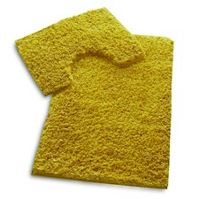 VELVETIO Bath Mats & Pedestal Mat Set Anti Slip Super Soft Water Absorbent Yellow | Ochre