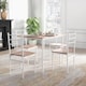 image 7 of HOMCOM 5 Piece Dining Table and Chairs Set, Dining Room Sets, Steel Frame Space Saving Table and 4 Chairs for Compact Kitchens, White
