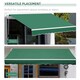 image 5 of Outsunny Garden Sun Shade Canopy Retractable Awning, 4 x 3 m, Green | Green | 1