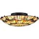 image 1 of Alcott 2 Light Tiffany Flush Mount - Bronze Finish, E27