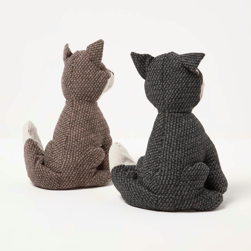 image 1 of Homescapes Fox Door Stop - Set of 2 - Animal Door Stops