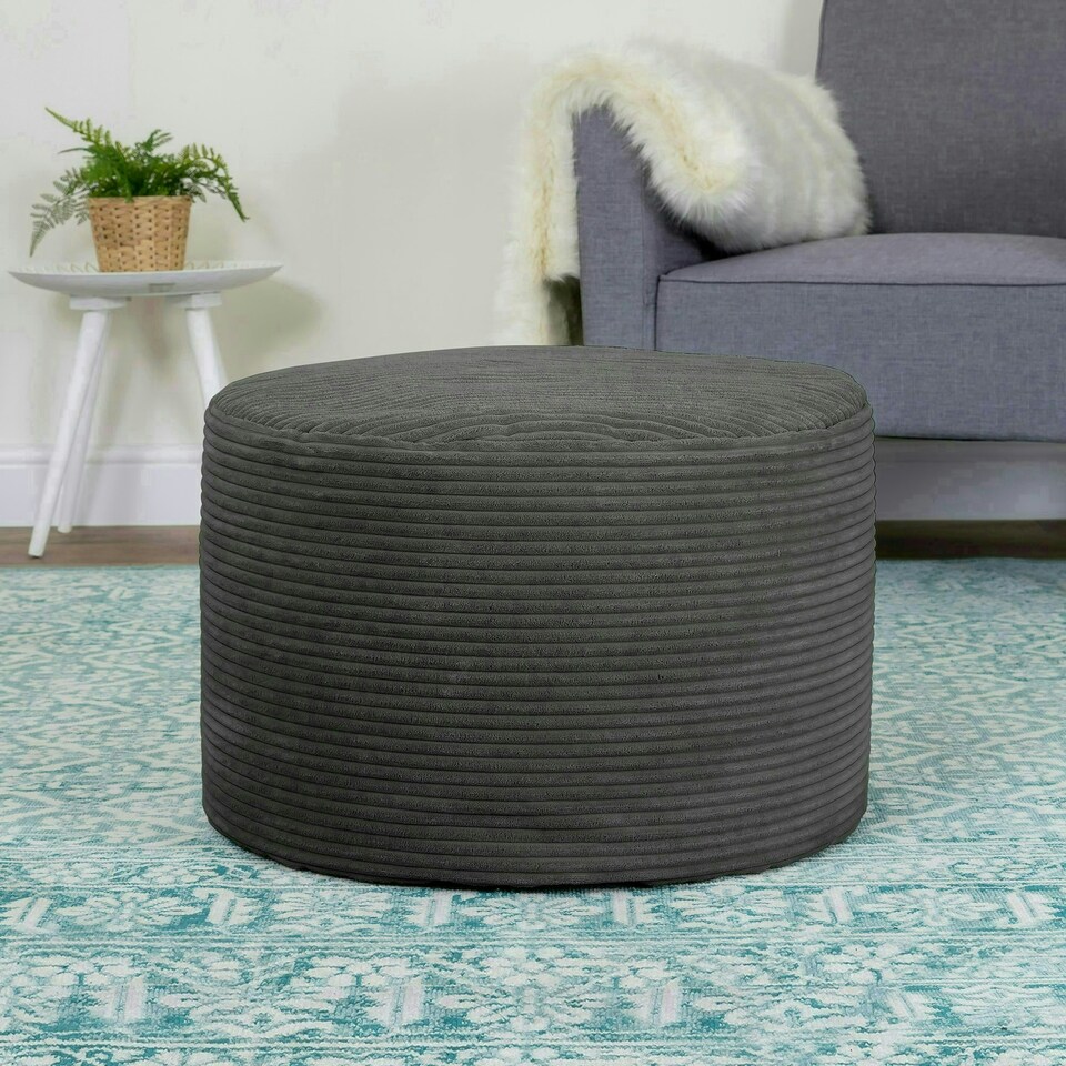 image 1 of icon Frankie Beanbag Footstool Corduroy Charcoal Grey