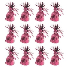 Metallic Burgundy Red Foil Balloon Weights - Pack of 12