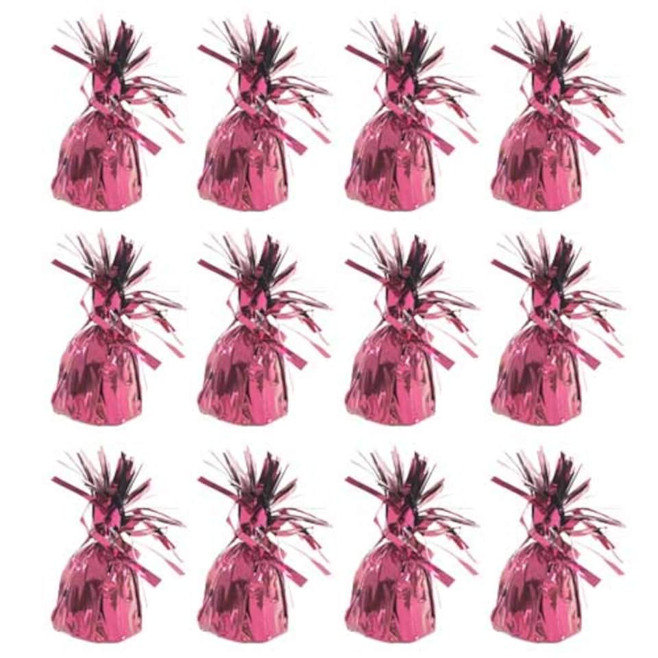 Metallic Burgundy Red Foil Balloon Weights - Pack of 12