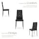 image 3 of Dining Chair Set - high backrest, slim steel legs & rhinestone highlights - Set of 4 Black