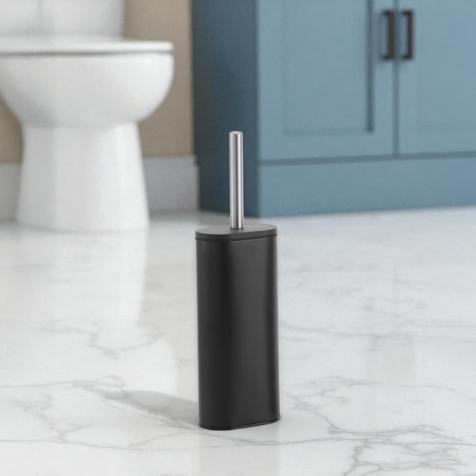image 1 of Showerdrape Fortuna 5L Soft Close Bathroom Pedal Bin and Toilet Brush Set in Black | Multi | 1