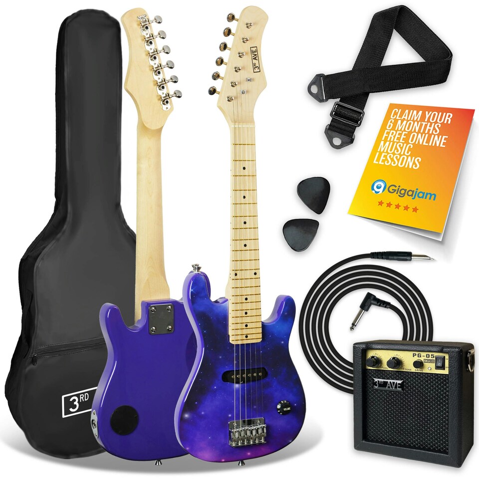 image 1 of 3rd Avenue Junior Electric Guitar Pack with Mini Amp Blue