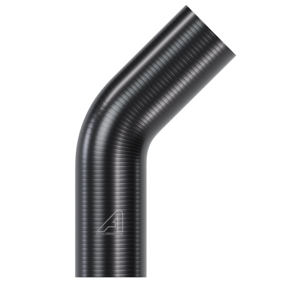 image 1 of Auto Silicone Hoses 80mm Black 45 Degree Silicone Elbow Hose Coupler Bend Pipe Connector Turbo Intercooler Radiator Coolant Air