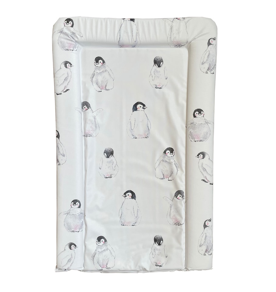 image 1 of Babybase Padded Changing Mat 74 x 46cm Penguin Party | Grey