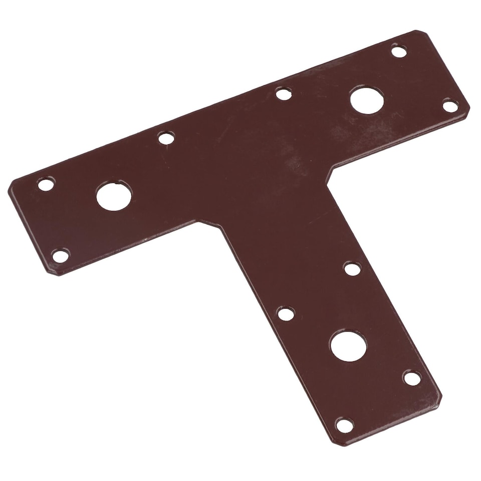 image 1 of T-Shape Bracket Brace Fastener Plate 150 x 90 x 37mm Joist Joiner Mending 5PK