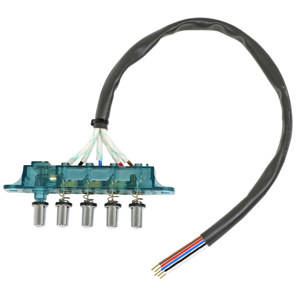 image 1 of SPARES2GO 5 Button Control Selector Switch for Homeking FW60.2SS FW70.2SS FW90.3SS Cooker Hood + Cable Connector