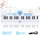 image 1 of 40-Key Folding Piano Keyboard Toy – Portable Electronic Music Toy with Lights & Sound (Blue)