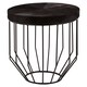 image 1 of Kensington Townhouse Hair On Hide Top Round Side Table Black