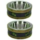 image 1 of 2 Medium Wooden Ring With Removal Metal Bowl Dog Puppy Food Water Dish Brown