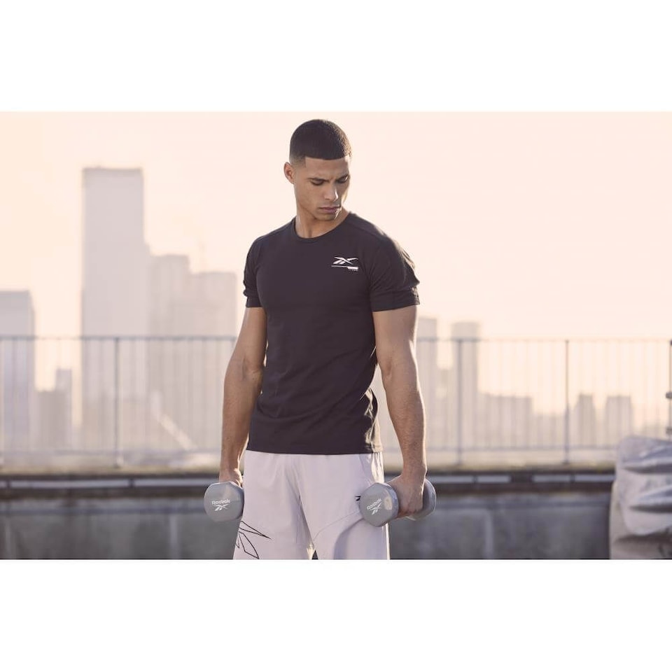 image 1 of Reebok 5kg Vinyl-Coated Cast Iron Dumbbell Pair, Grey, Anti-Roll | Multi | Grey | 9917