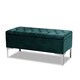 image 3 of Modena Storage Ottoman Bench, Ottoman Footstool with Legs, 120cm Plush Velvet Upholstered End of Bed Bench, Emerald Green