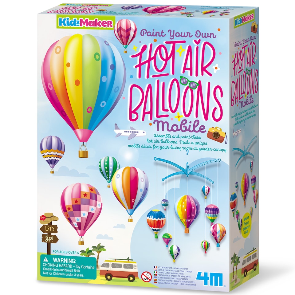 image 1 of KidzMaker - Paint Your Own Hot Air Balloons Mobile