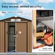 image 4 of Outsunny 7 x 4ft Garden Shed Storage w/ Foundation Kit, Vents, Light Brown