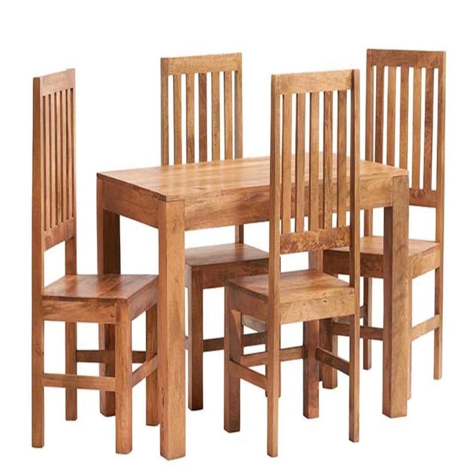 image 1 of Logan Light Mango Slat Back Dining Chair ( A Pair )