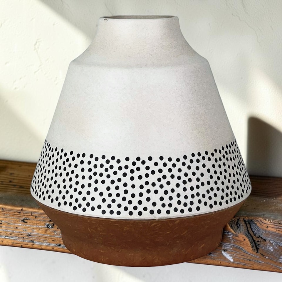 image 1 of Earthy Dotty Bamboo Skandi Vase