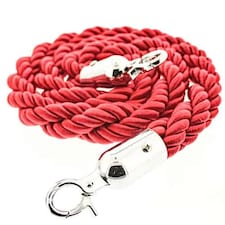 Red Braided Rope with Chrome Hooks
