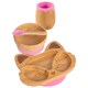 image 1 of Tiny Dining 4pc Fox Bamboo Suction Baby Feeding Set - Pink
