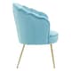 image 4 of Interiors by Premier Aqua Velvet Scalloped Armchair, Supportive Armrest Lounge Chair, Easy to Clean Velvet Accent Chair