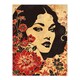 image 3 of Beauty Bloom Woman Floral Portrait Black Framed Wall Art Print A4