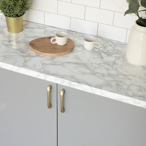 Sticky Back Plastic Marble Grey Kitchen Self-adhesive Vinyl Wrap for Cupboards, Doors and Worktops 90cm x 1m - d-c-fix