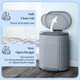 image 4 of HOMCOM 20L Pedal Bin, Metal Kitchen Bin with Soft-close Lid, Grey | Grey | 1
