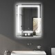 image 2 of kleankin Dimmable Makeup Mirror with Storage Shelf, Bathroom Mirror with LED Lights, 3 Temperature Colours, Defogging Film and Memory Function, Hardwired, 70  50cm