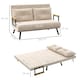 image 3 of HOMCOM Click Clack 2 Seater Sofa Bed Settee for Living Room, Beige