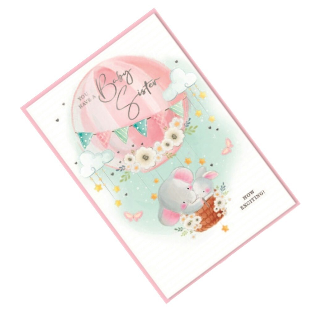 White Cotton Cards Geburtstagskarte Für Schwester – Handgemacht, 16x16 Cm, Mit STRASS, Leer Innen, Inkl. Umschlag