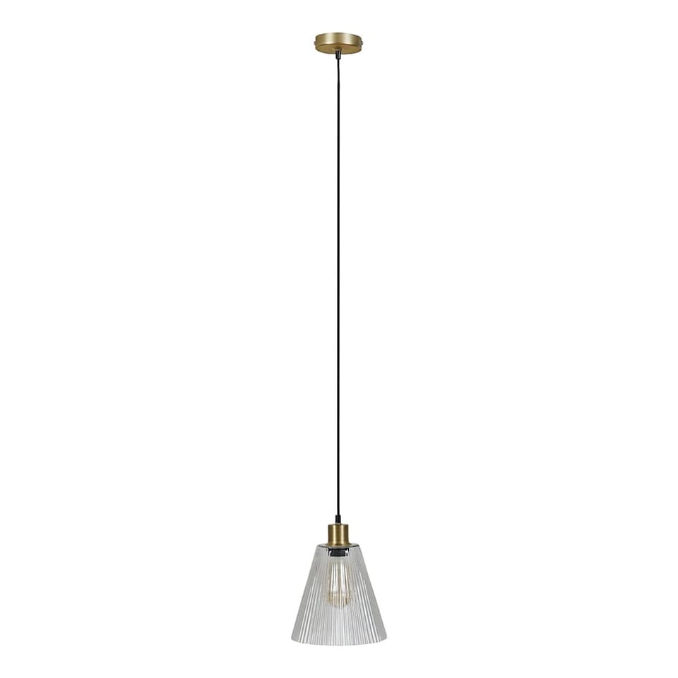 image 1 of ValueLights MacArthur Brushed Gold Pendant Light and Bulb